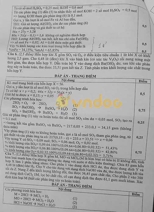 Đề thi chọn học sinh giỏi lớp 9 môn Hóa học Sở GD&ĐT Hà Tĩnh năm học 2018 - 2019