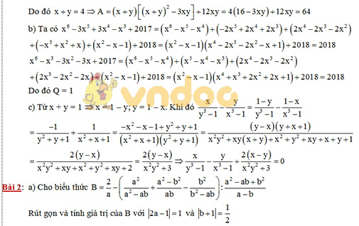 Đề thi chọn học sinh giỏi lớp 9 môn Toán trường THCS Hoàng Xuân Hãn, Hà Tĩnh năm học 2018 - 2019 (vòng 2)