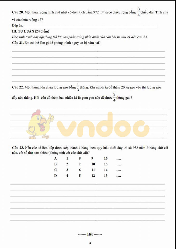 Môn Toán và Khoa học TP Hà Nội năm 2018-2019