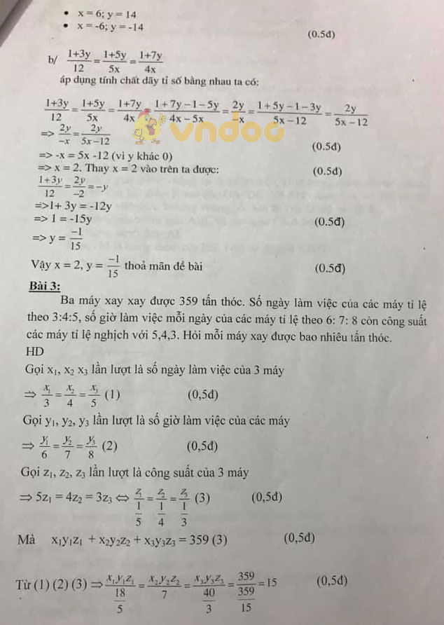 Đề thi chọn học sinh giỏi cấp huyện lớp 7 môn Toán Phòng GD&ĐT huyện Thuận Thành năm học 2018 - 2019