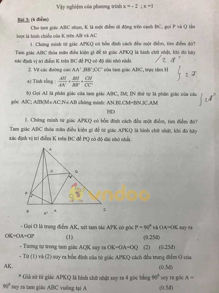 Đề thi chọn học sinh giỏi cấp huyện lớp 8 môn Toán Phòng GD&ĐT huyện Thuận Thành năm học 2018 - 2019