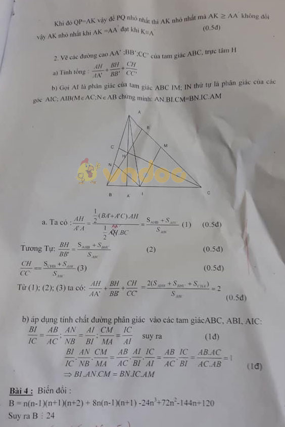 Đề thi chọn học sinh giỏi cấp huyện lớp 8 môn Toán Phòng GD&ĐT huyện Thuận Thành năm học 2018 - 2019