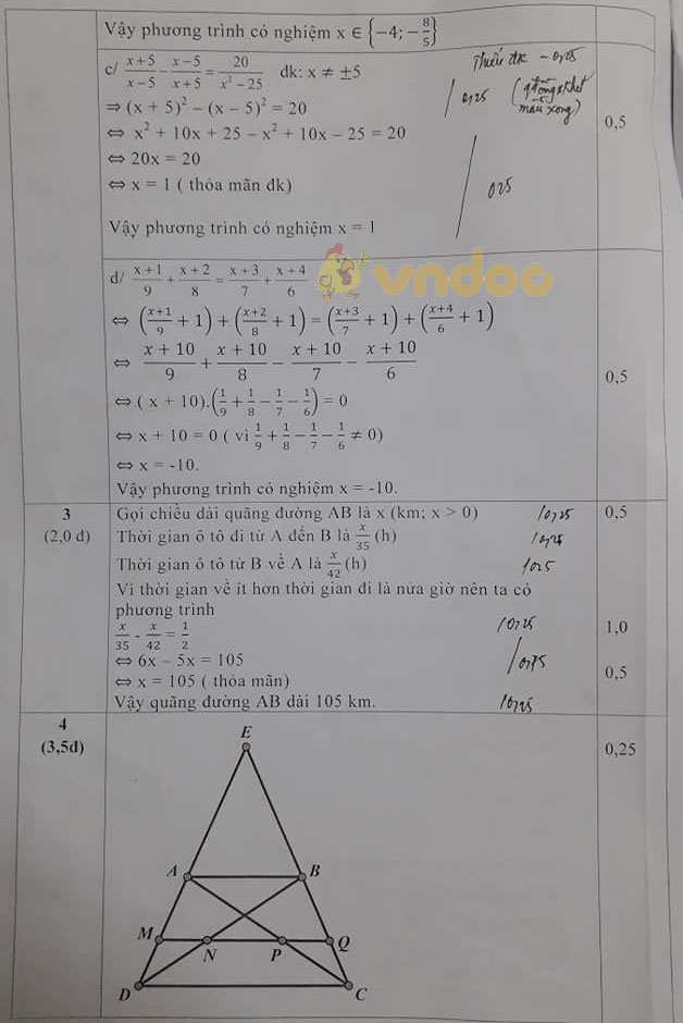 Đề thi giữa học kì 2 lớp 8 môn Toán trường THCS Sơn Đông năm học 2018 - 2019
