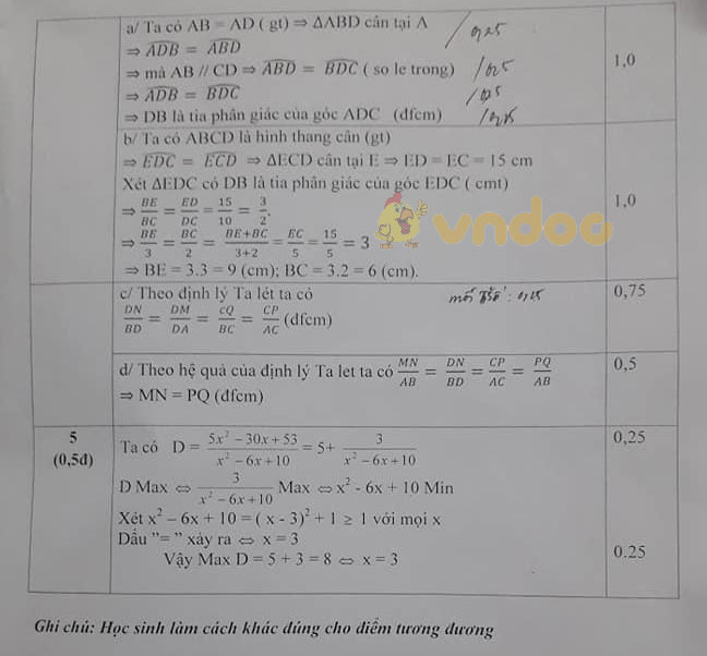 Đề thi giữa học kì 2 lớp 8 môn Toán trường THCS Sơn Đông năm học 2018 - 2019