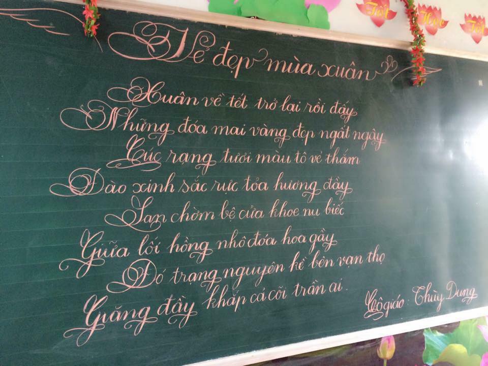 Cách viết chữ đẹp trên bảng và trình bày bảng đẹp