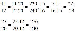 Bài tập Toán lớp 6: Quy đồng mẫu nhiều phân số