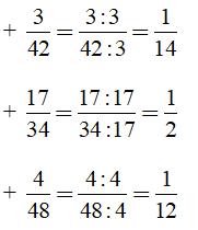 Bài tập Toán lớp 6: Rút gọn phân số