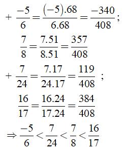Bài tập Toán lớp 6: So sánh phân số