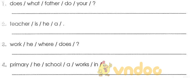 Bài tập tiếng Anh lớp 4 Unit 12: What does your father do?