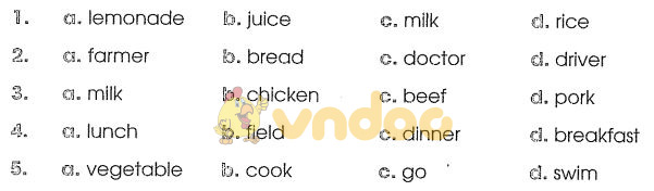 Bài tập tiếng Anh lớp 4 Unit 13: Would you like some milk?
