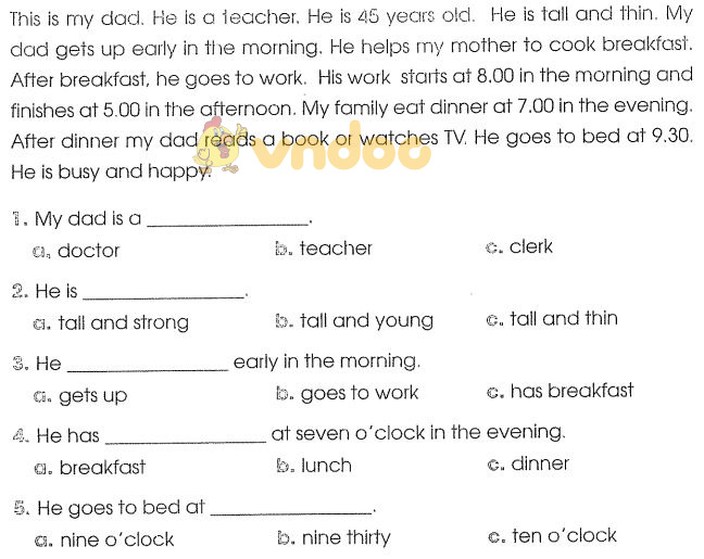 Bài tập cuối tuần môn Tiếng Anh lớp 4 - Tuần 26