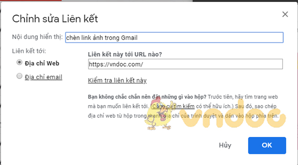 Chèn link vào ảnh trong Gmail