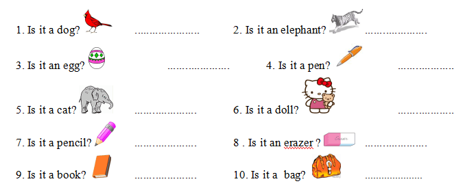 Bài tập Tiếng Anh lớp 2 theo chủ đề