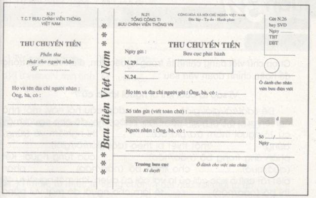 Điền vào giấy tờ in sẵn