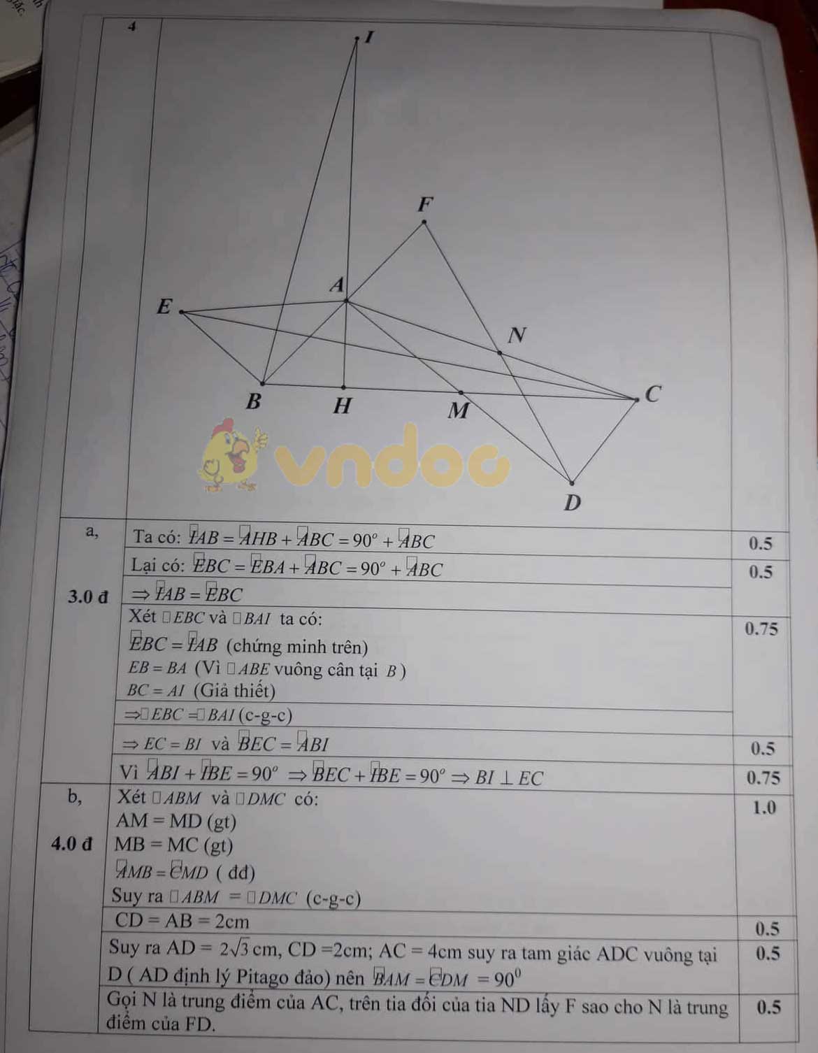 Đề thi KSCL học sinh giỏi lớp 7 môn Toán Phòng GD&ĐT thành phố Vinh năm học 2018 - 2019