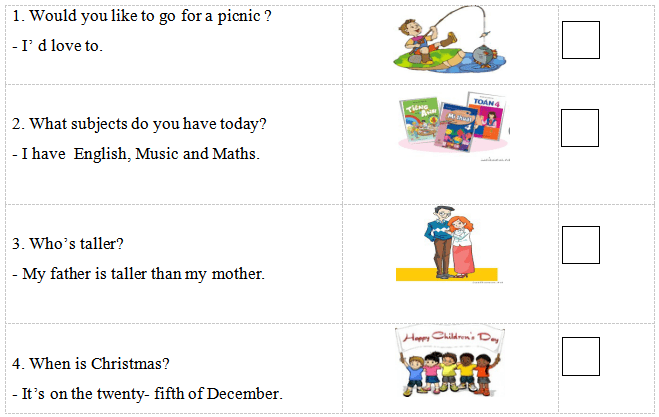 Đề thi học kì 2 lớp 4 môn Tiếng Anh