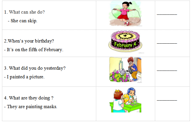 Đề thi học kì 2 lớp 4 môn Tiếng Anh