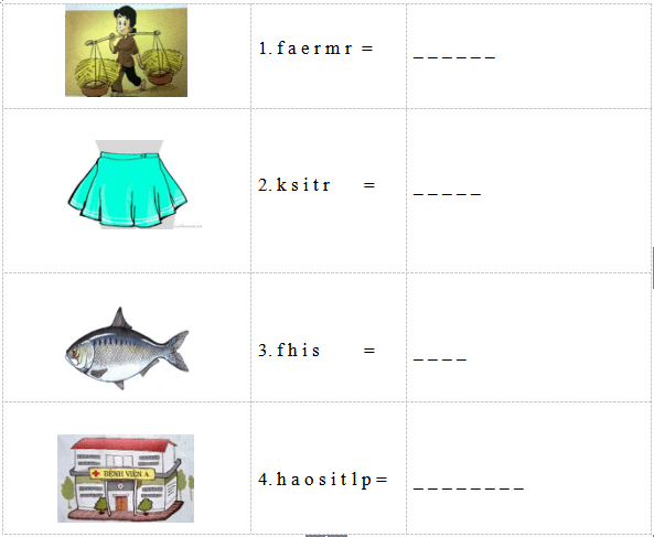 Đề thi học kì 2 lớp 4 môn Tiếng Anh