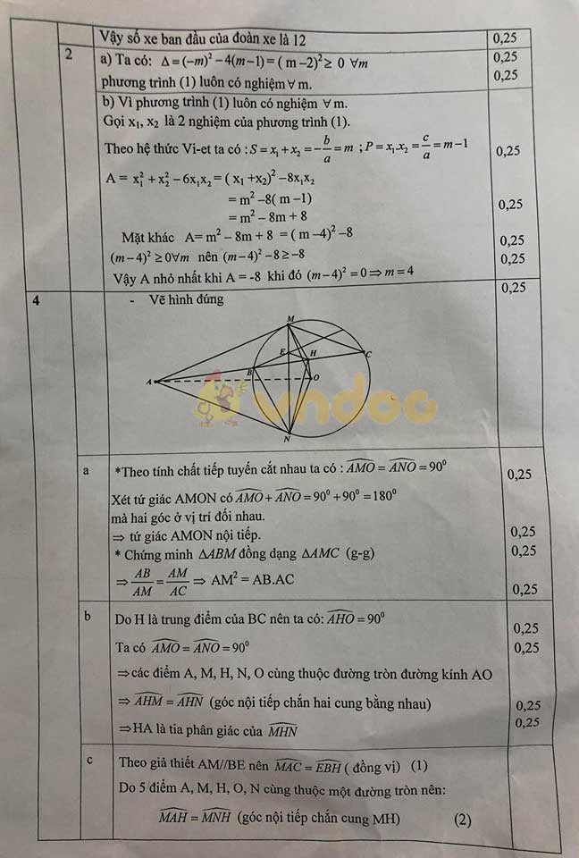Đề thi học kì 2 lớp 9 môn Toán Phòng GD&ĐT TP Hải Dương năm học 2018 - 2019