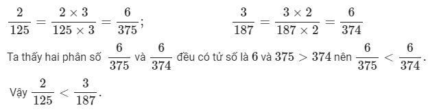 Ôn tập so sánh hai phân số