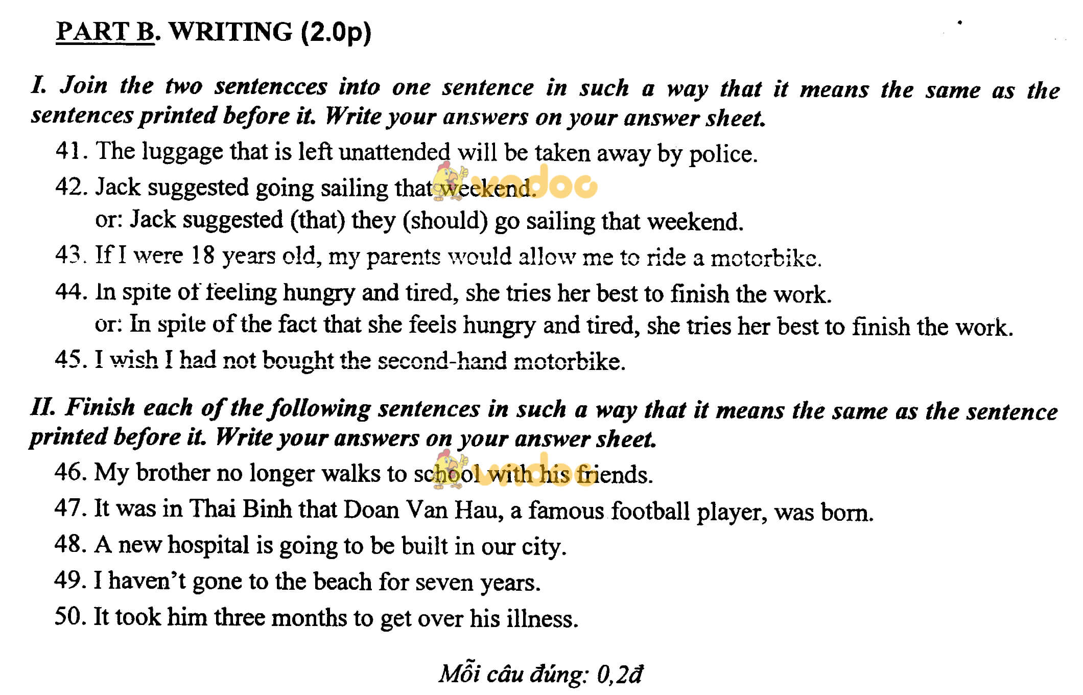 Đề thi học kì 2 lớp 11 môn Tiếng Anh