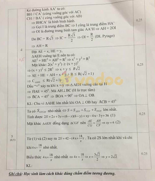Đề thi thử vào lớp 10 môn Toán Phòng GD&ĐT Quốc Oai năm học 2019 - 2020 (lần 1)
