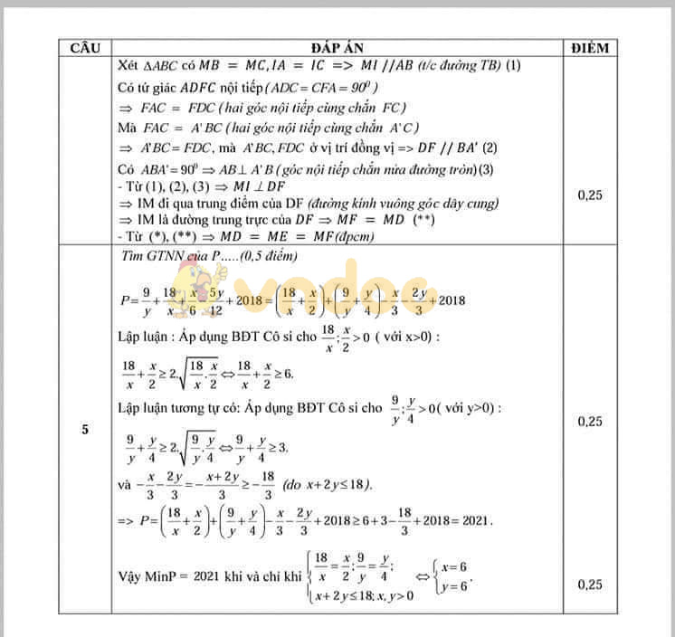 Đề thi thử vào lớp 10 môn Toán trường THPT Hoàng Mai, Hà Nội năm học 2019 - 2020