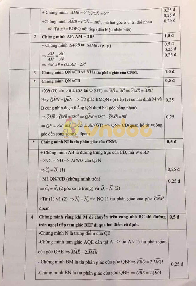 Đề thi thử vào lớp 10 môn Toán trường THCS Quan Trung, Đống Đa năm học 2018 - 2019 (vòng 2)