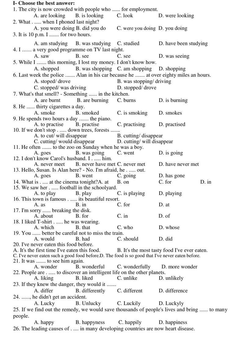 Đề thi vào lớp 10 môn Tiếng Anh