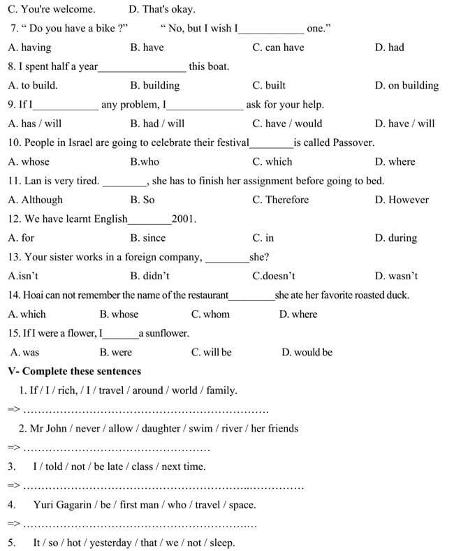 Đề thi vào lớp 10 môn Tiếng Anh