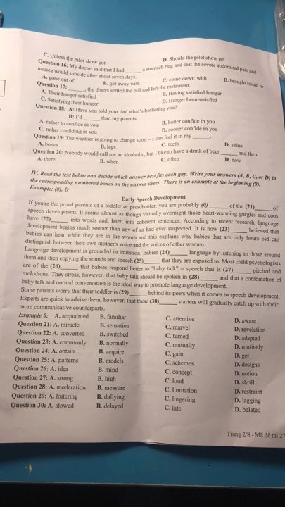 Đề thi vào lớp 10 chuyên Tiếng Anh