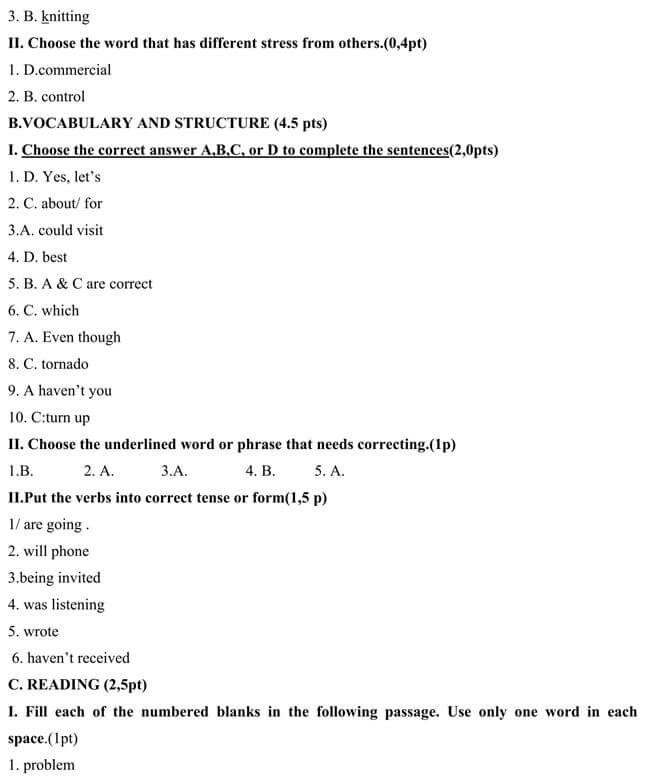 Đề thi vào lớp 10 môn Tiếng Anh