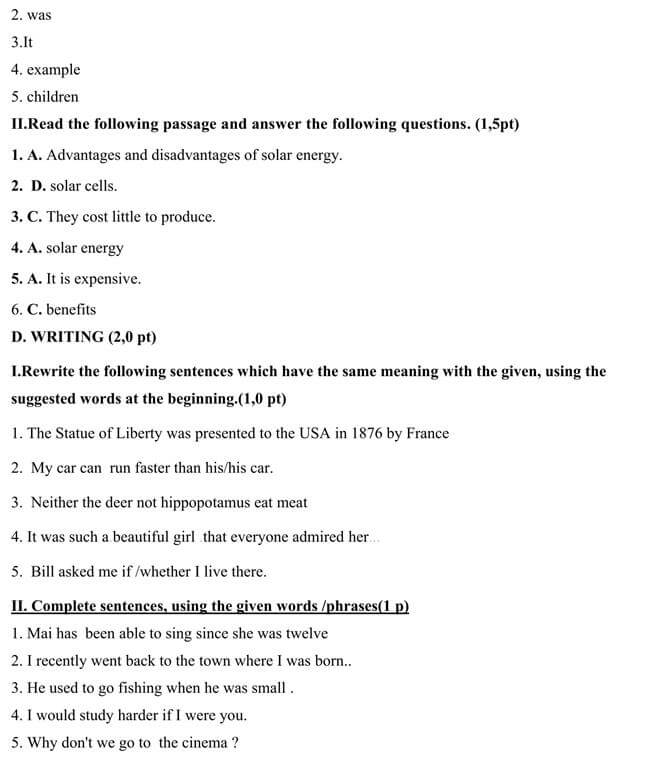 Đề thi vào lớp 10 môn Tiếng Anh