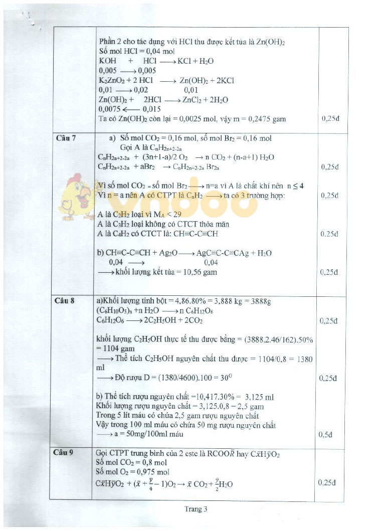 Đề thi tuyển sinh vào lớp 10 môn Hóa học THPT Chuyên Sở GD&ĐT Thái Bình năm học 2019 - 2020 (chuyên Hóa)