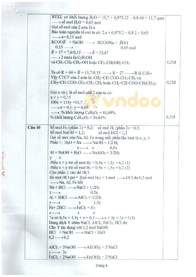 Đề thi tuyển sinh vào lớp 10 môn Hóa học THPT Chuyên Sở GD&ĐT Thái Bình năm học 2019 - 2020 (chuyên Hóa)