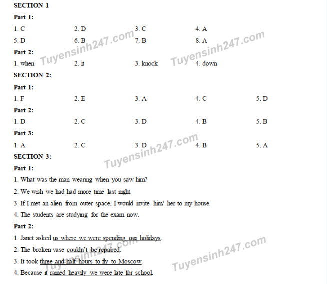 Đề thi vào lớp 10 môn Tiếng Anh
