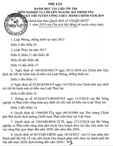 Tài liệu thi công chức chuyên ngành nông nghiệp