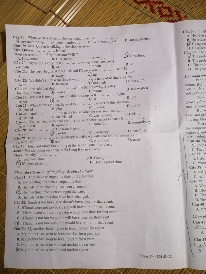 Đề thi vào lớp 10 môn Tiếng Anh