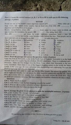 Đề thi vào lớp 10 môn Tiếng Anh