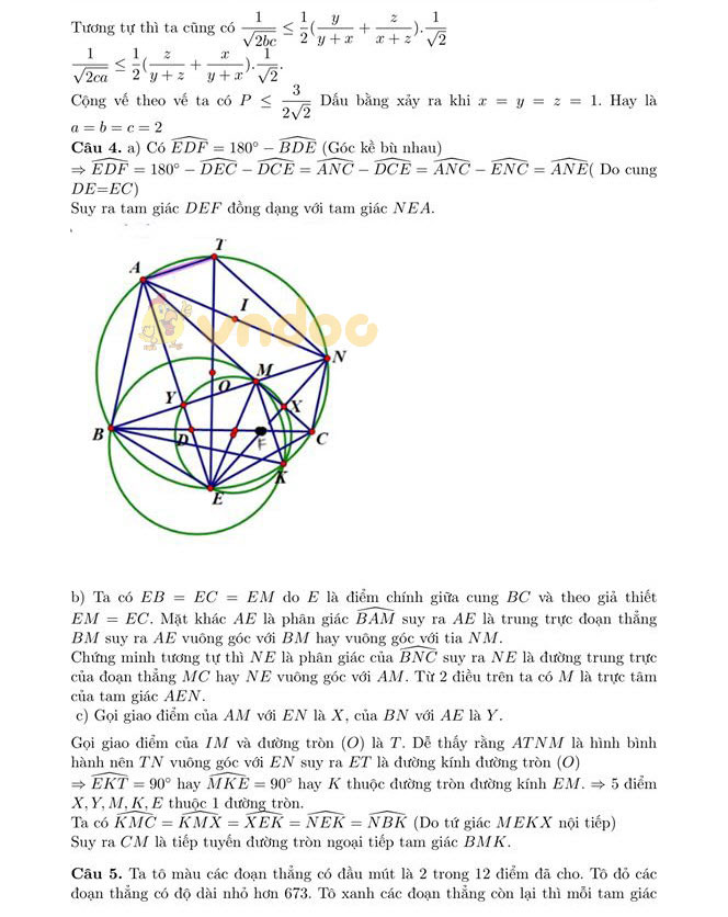 Đề thi vào lớp 10 môn Toán 2019 trường THPT Chuyên Phan Bội Châu - Nghệ An
