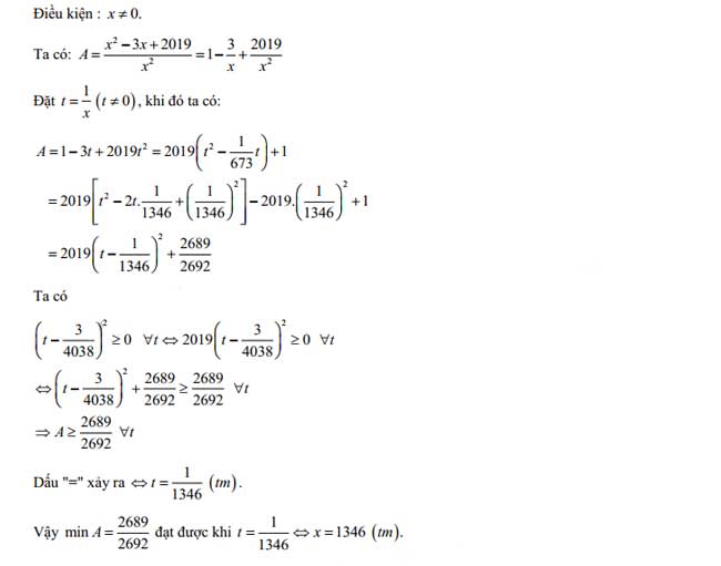 Đáp án đề thi vào lớp 10 môn Toán tỉnh Hậu Giang năm 2019