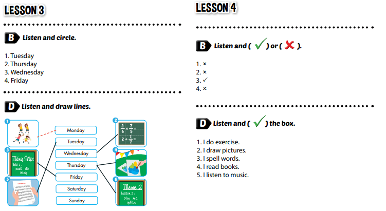 Giải Tiếng Anh 4 i-Learn Smart Start grade 4 Theme 2