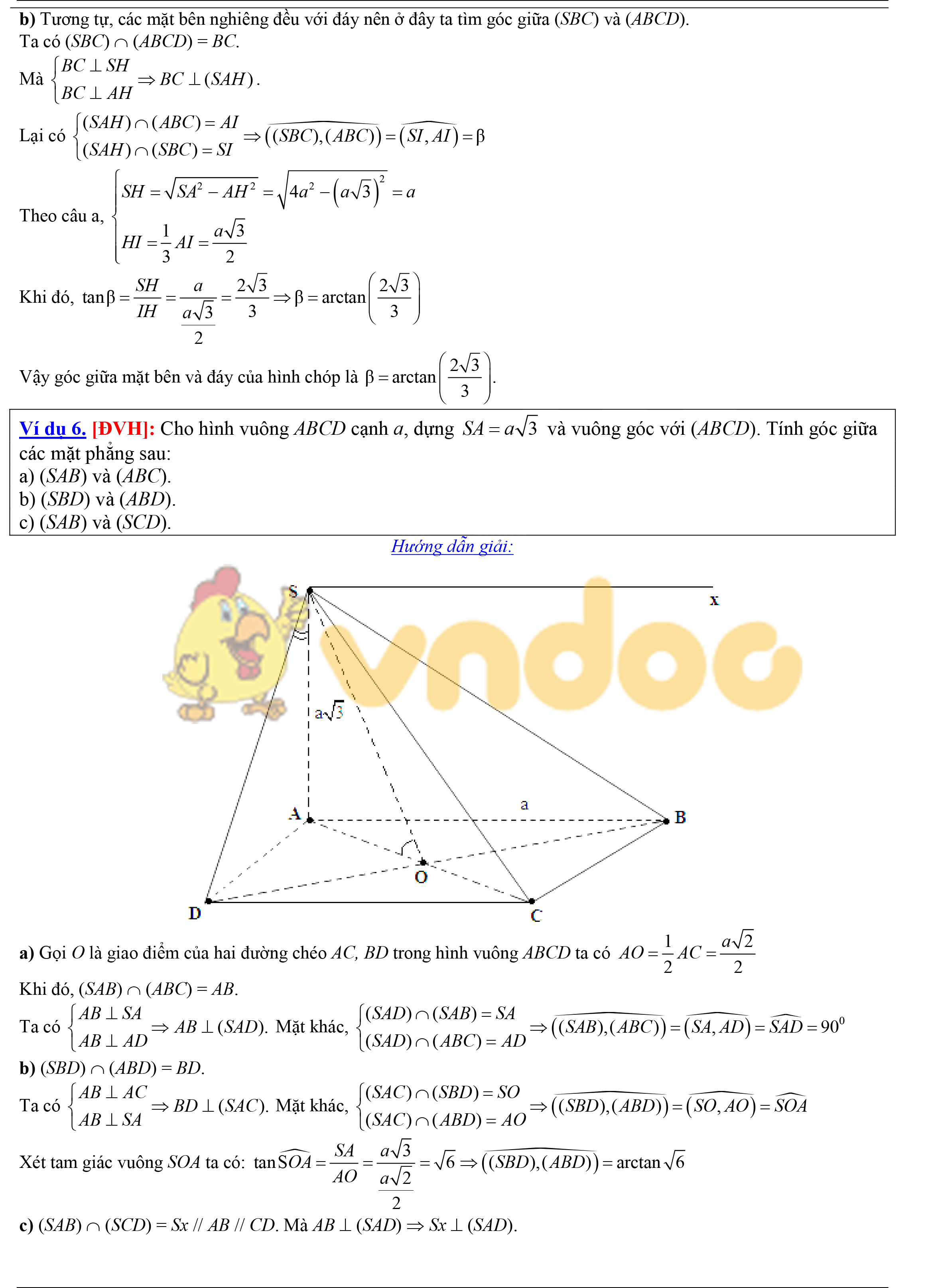 Góc giữa hai mặt phẳng phần 2