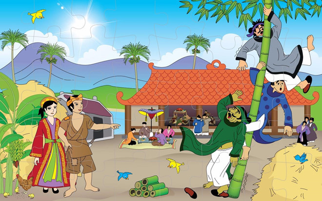 Kể lại câu chuyện Cây tre trăm đốt theo lời kể anh Khoai