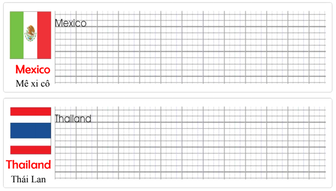 Tập viết Tiếng Anh lớp 4 Unit 1 They're from Australia