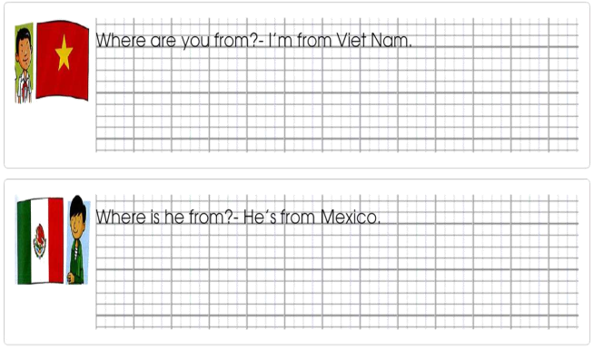 Tập viết Tiếng Anh lớp 4 Unit 1 They're from Australia