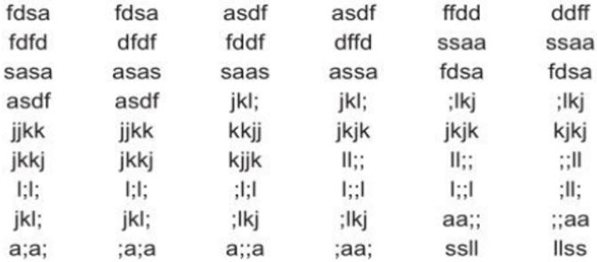 Tập gõ các phím ở hàng cơ sở