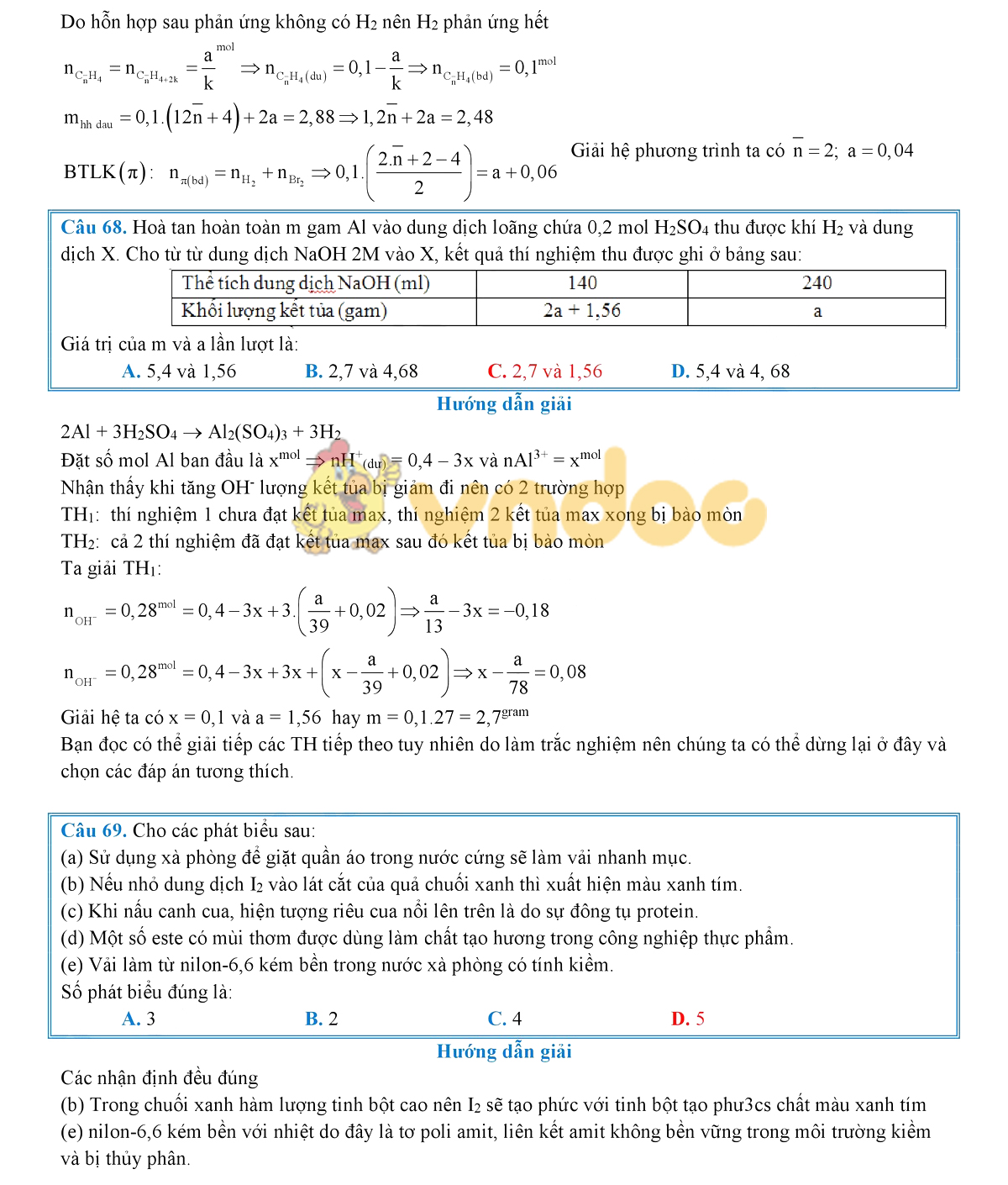 Lời giải chi tiết đề thi chính thức THPT Quốc gia năm 2019 môn Hóa học