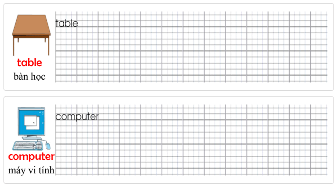 Tập viết Tiếng Anh lớp 3 Unit 2 Our New Things
