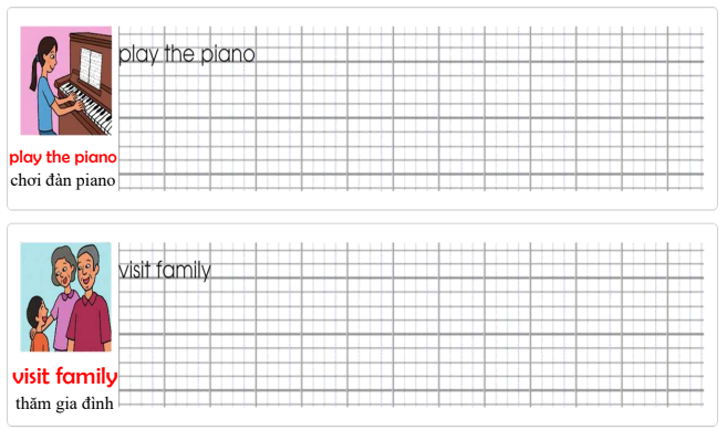 Tập viết Tiếng Anh lớp 4 Unit 2 My Weekend